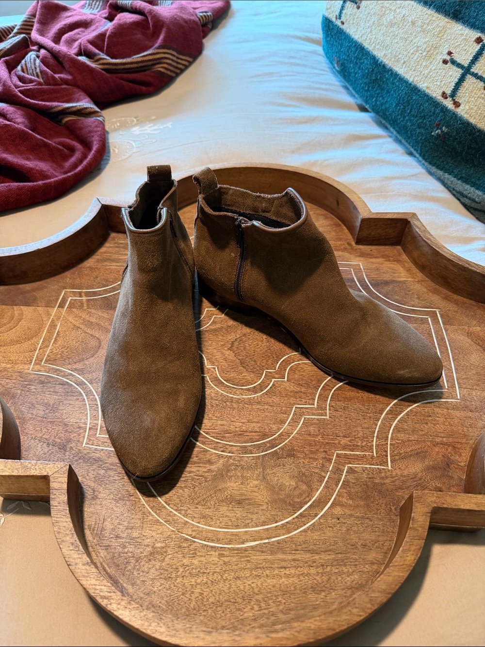 Muse and Cloud Suede Ankle Boots in Brown